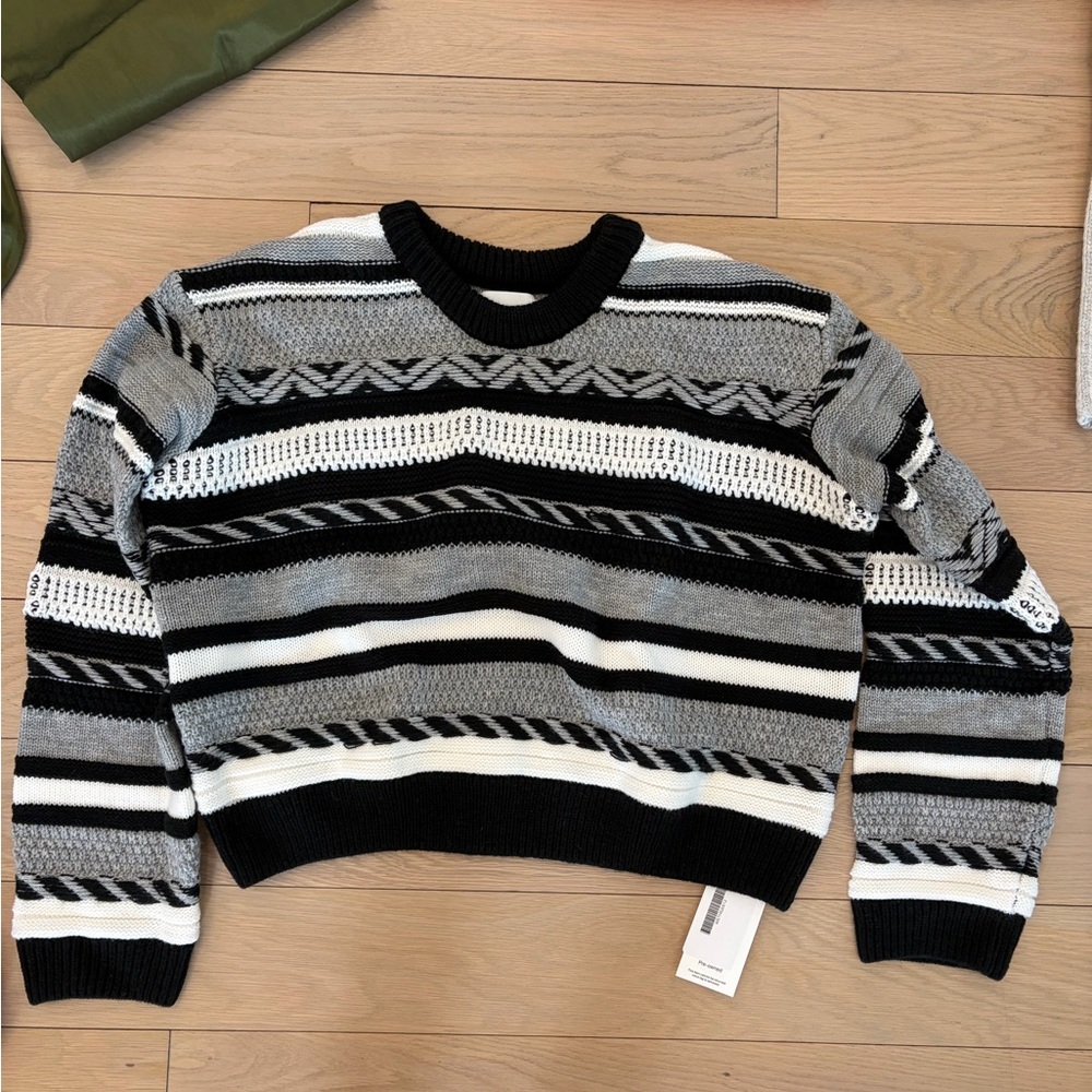 Striped Black and Gray Women's Sweater